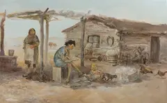 William Standing, Life Itself on the Reservation, oil on canvas