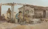 William Standing, Life Itself on the Reservation, oil on canvas