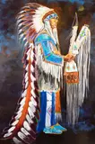 George E. Flett, Chief, oil on canvas, gallery wrapped