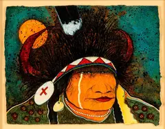 Kevin Red Star, Sunrise, mixed media