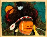 Kevin Red Star, Sunrise, mixed media