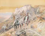 Scalp Hunters by Charles Marion Russell, watercolor, offered Mar 2026