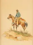 Olaf Wieghorst, The Duke, watercolor