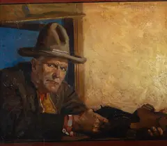 Harry Fisk, On Alert 16" x 18", oil on canvas