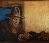 Harry Fisk, On Alert 16" x 18", oil on canvas