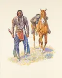 A Man and His Horse 18" x 14" by Robert Farrington Elwell, watercolor, offered Mar 2026