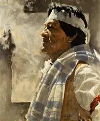 J E Knauf, Vision, oil on panel