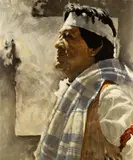 J E Knauf, Vision, oil on panel