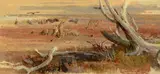 Bob Kuhn, Cheetah on a Kill, acrylic on board