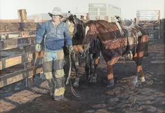 Gordon Snidow, When the Last Truck is Loaded, watercolor