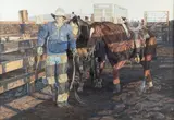 Gordon Snidow, When the Last Truck is Loaded, watercolor