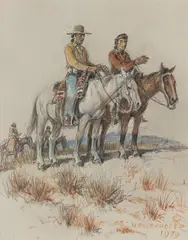 Nick Eggenhofer, Indian Scouts, gouache