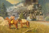 R.E. Pierce, Along Mountain Trails, oil on canvas