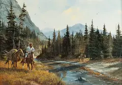 Gerry Metz, Across the Stream, oil on board