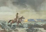 Carl Oscar Borg, The Ride, gouache