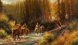 Don Oelze, Forest Encampment, oil on canvas