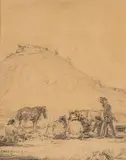 Break Time by Carl Oscar Borg, pencil, offered Mar 2026