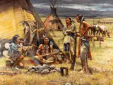 Don Oelze, Arrow Maker, oil on canvas