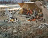 John Seerey-Lester, The Shelter Tent, oil on board