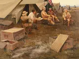 John Seerey-Lester, The Arrival, oil on board