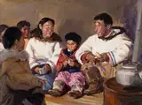 Bettine Steinke, Snack Time, oil on canvas