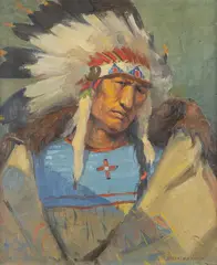 Ogden Pleissner, Indian Chief, oil on canvas