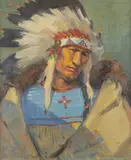 Ogden Pleissner, Indian Chief, oil on canvas