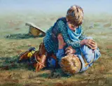 Sonya Terpening, Brotherly Love, oil on canvasboard