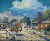 Marjorie Reed, Stagecoach Saloon, oil on canvas