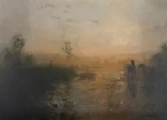 Richard Murray, Dawn Irrigating, oil on canvas