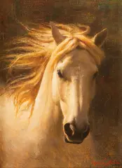 Chauncey Homer, Golden Gray, oil on board