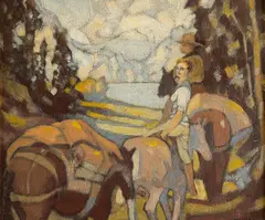 Clark Hobart, The Pack Trip, oil on canvas