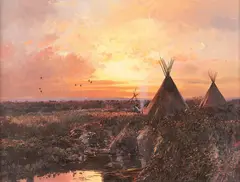 Michael Coleman, Sunset, oil on board