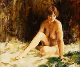 Nude by Jamie Kempler, oil on canvas, offered Mar 2026