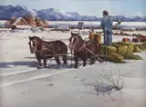 Joseph Bohler, Winter at Steamboat, watercolor