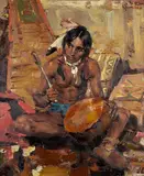 Gary Joseph Schildt, Drummer, oil on canvas