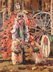 Gary Joseph Schildt, Joe Spotted Eagle, oil on canvas