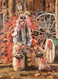 Gary Joseph Schildt, Joe Spotted Eagle, oil on canvas