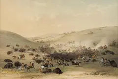 George Catlin, No. 9 Buffalo Hunt, Surround, lithograph $1,000-1,500