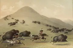 George Catlin, No. 6, Buffalo Hunt, Chase, lithograph $1,000-1,500