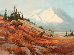 Mark Ogle, Fall Below McKinley, oil on board