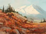 Mark Ogle, Fall Below McKinley, oil on board