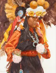 Mike Desatnick, Zuni Girl, oil on board