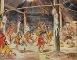 Dave Powell, Native Dance Ceremony, mixed media