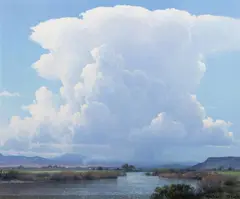 Michael Stack, Morning Cloud Over the Rio Grande, oil on canvas