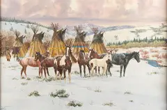 Ron Stewart, Early Winter Wind, oil on canvasboard