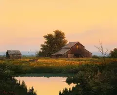Gene Speck, Country Spring Evening, oil on board