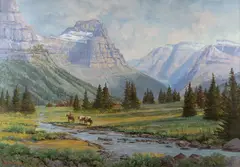 Mark Ogle, Mountain Landscape, oil on canvas