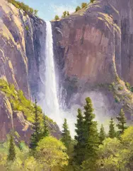 Ralph Oberg, Bridal Veil Falls, oil on canvasboard