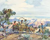 Marjorie Reed, After the Pinon Harvest, oil on canvasboard